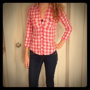 Abercrombie & Fitch Pink Buffalo Plaid Shirt