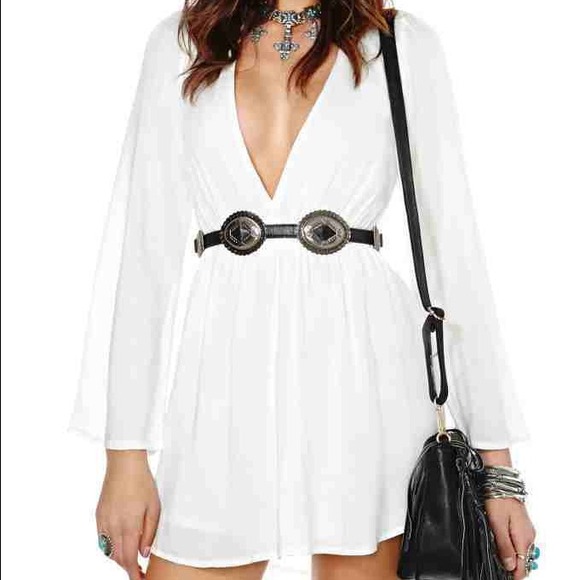 Nasty Gal Reverse Gotta Back Out White Dress