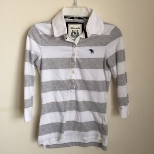 Gray and White Striped Shirt