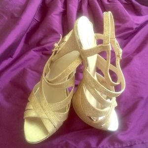 Gold Platform heels