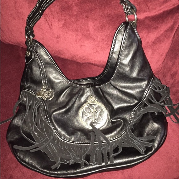 Fringe hobo style leather bag