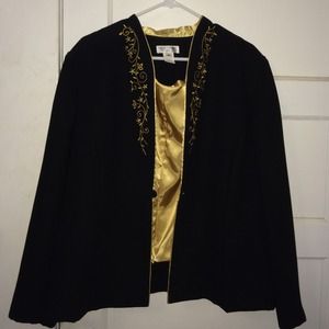Black/gold jacket and shirt set