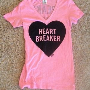 VS Pink V-neck Tee XS