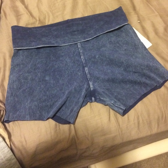 Spandex denim print shorts.  With crystals
