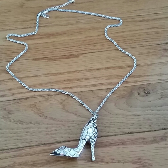 Stiletto Shoe Silver Necklace