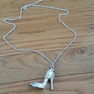Stiletto Shoe Silver Necklace