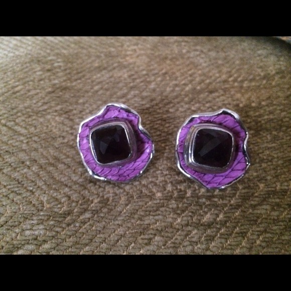 KARA by Kara Ross Snakeskin clip  Earrings NWOT