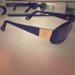 Chanel Quilted Sunglasses w/ Gold Detail
