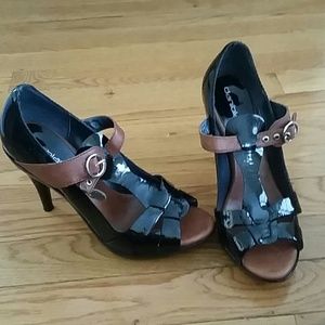 Daniblack 2 tone brown and patent shoes