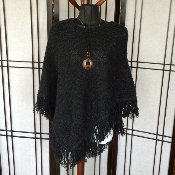**DONATING SOON!** C Banks black knitted poncho