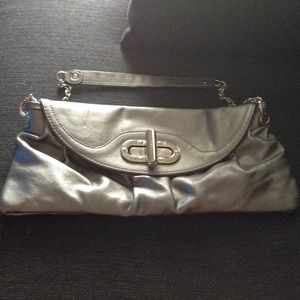Small, silver handbag.