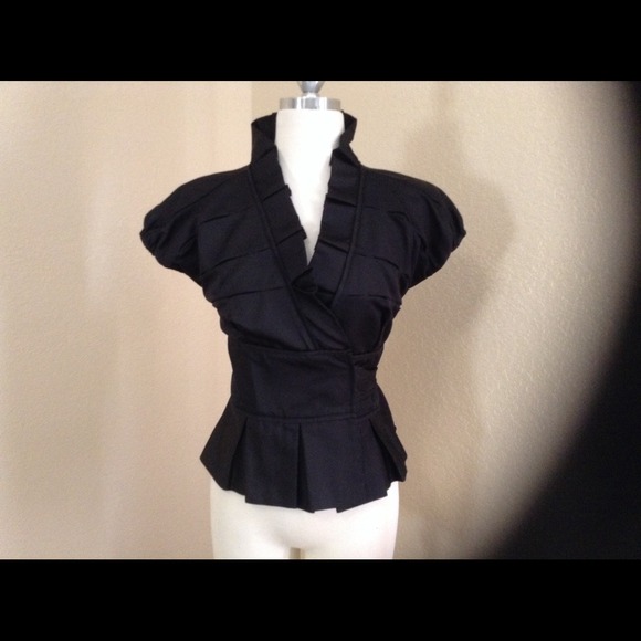 Diane Von Furstenberg black bandage top size 2