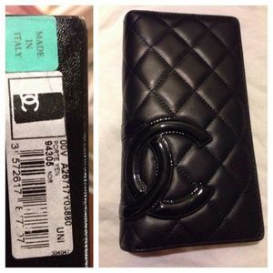 Black Chanel Cambon Wallet hot pink Patent CC Black Chanel Cambon Wallet hot pink Patent CC