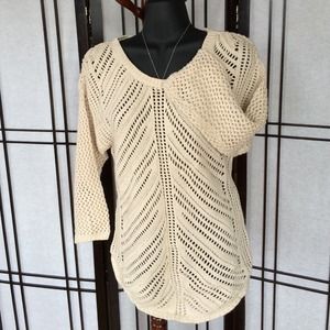 Open stitch cream colored sweater