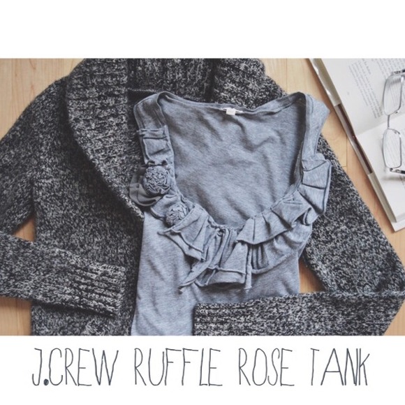 🎊HOST PICK🎊J. Crew Ruffle Rose Collar Tank Top