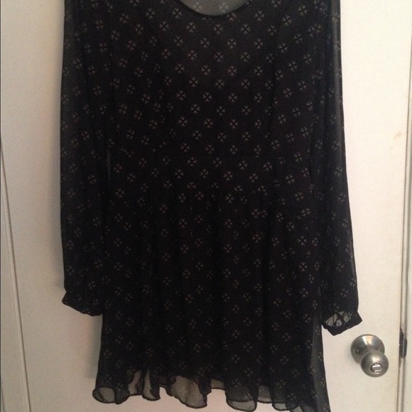 Free People Black Chiffon Dress