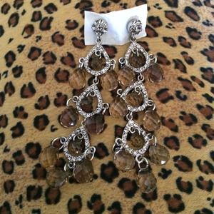 Long amber chandelier earrings