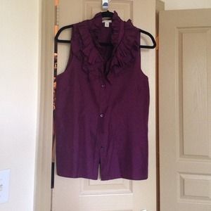 J Crew 100% silk ruffle blouse