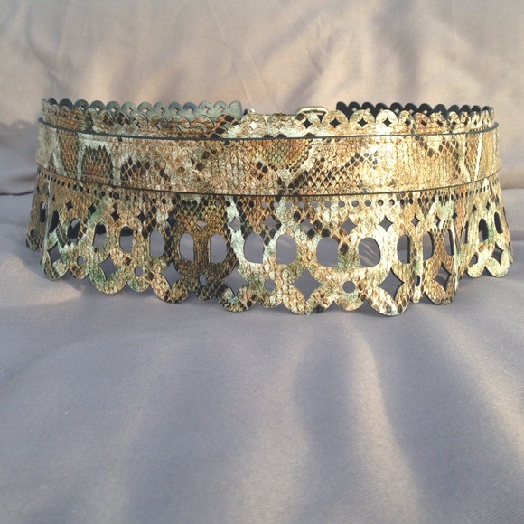 snake print waist belt