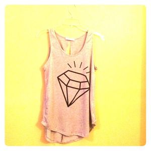 Purple Snow Gray Diamond Top