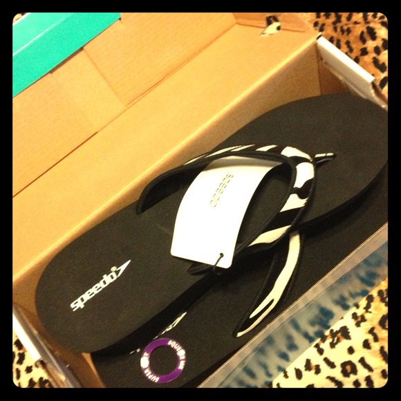 New Zebra Speedo Sandals 2 Inch Wedge Size 9  🎀 - Picture 1 of 4