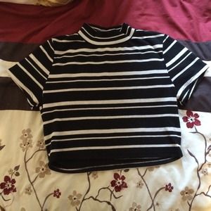 🐅striped crop top turtle neck