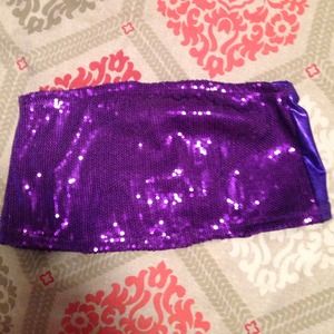 Purple sequin tube top