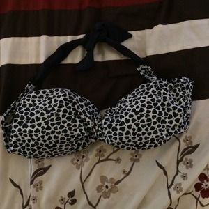 Heart printed strapless bikini top👙