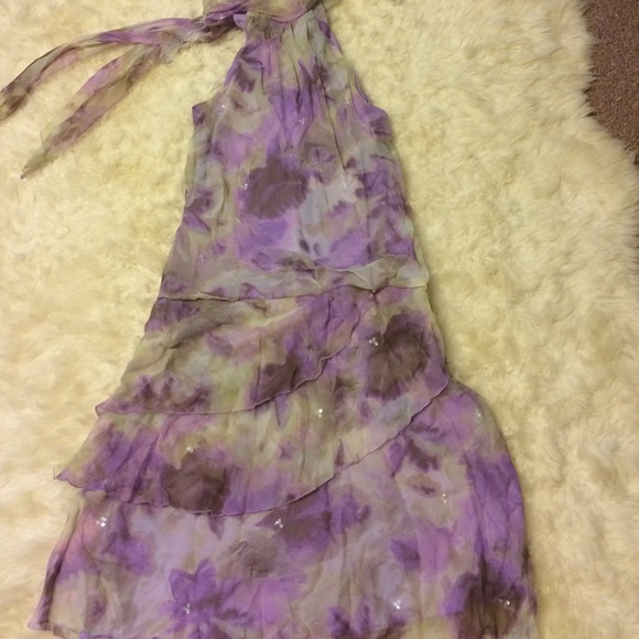 Silk dress. Purple dress.