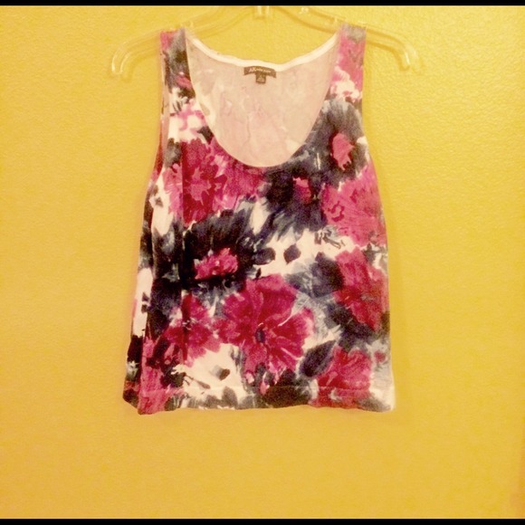 Dark Purple and Dark Green Floral crop top
