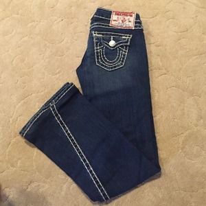 True Religion boot cut distressed denim