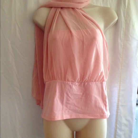 Cotton bandeau top with chiffon overlay