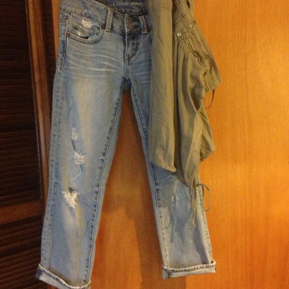 Artist crop AE distressed Capri denim