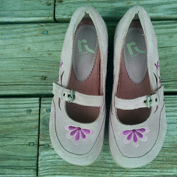 Pink suede with pink flower shoes