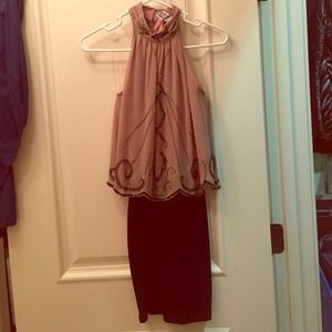 Halter dress with beaded detail