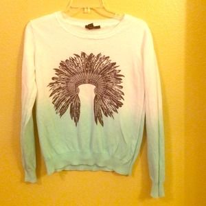 Light blue ombré native print sweater!