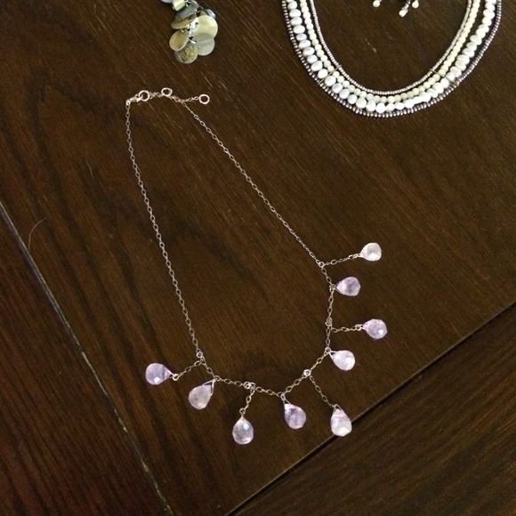 Silver and purple necklace from Banana Republic