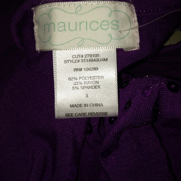 Maurices plus sz 3 purple bling elastic drawstring - Picture 4 of 4
