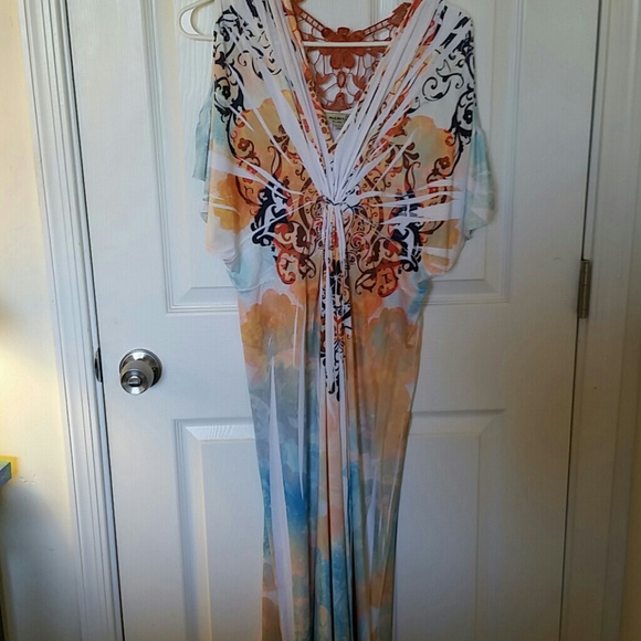 One world maxi with lace back and bare shoulder
