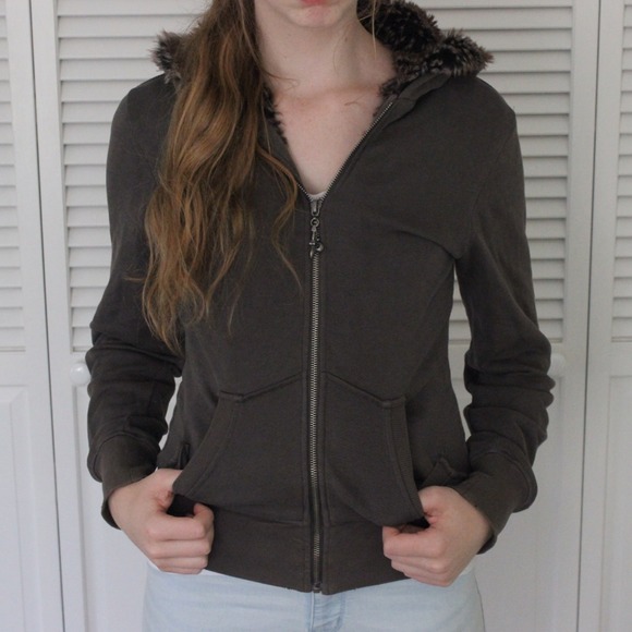 B.B. Dakota Brown Jacket w/ Fur Hood