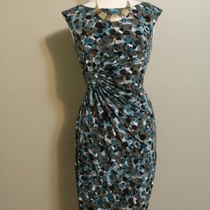 Multicolor faux wrap dress