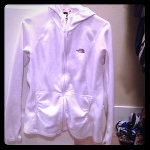 High neck north face zip up hoodie