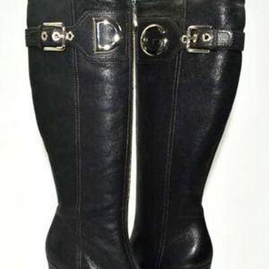 Tall leather D&G black boots