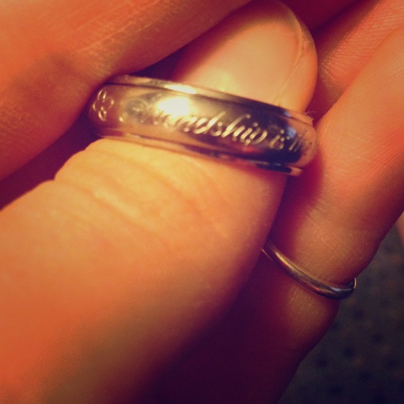 Stainless steel friendship spinner ring
