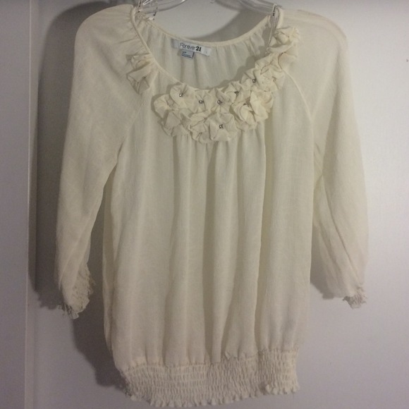 ivory color sheer shirt