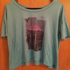Hurley Turquoise Graphic 2/4 Sleeve Tee
