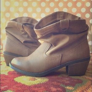 Slouchy Brown Booties