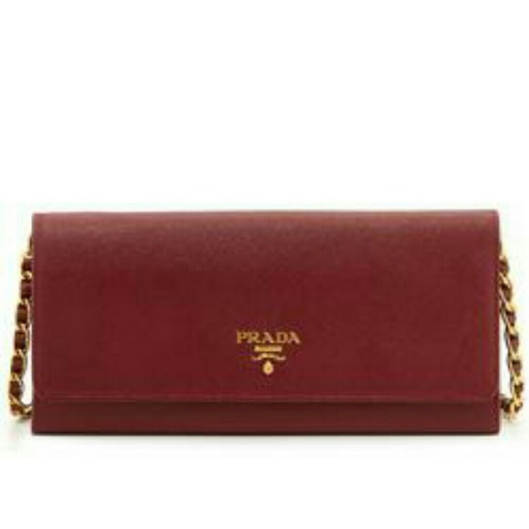 PRADA-  SAFFIANO WALLET ON A CHAIN
