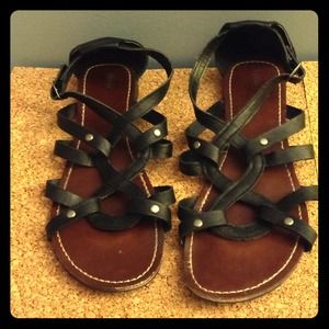 Black gladiator sandals