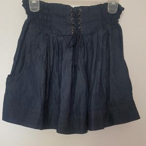 Lace Denim mini skirt